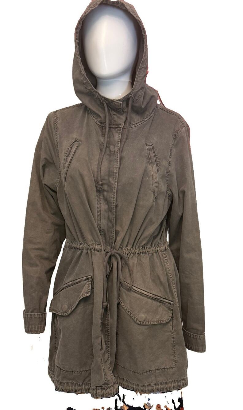 American Eagle Outfitters Gray Cotton Hooded Utility Anorak Jacket Size L